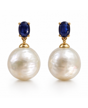 Złote Kolczyki z perłą Kasumi